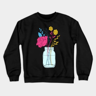 Pansexual Pride Flower Bouquet Crewneck Sweatshirt